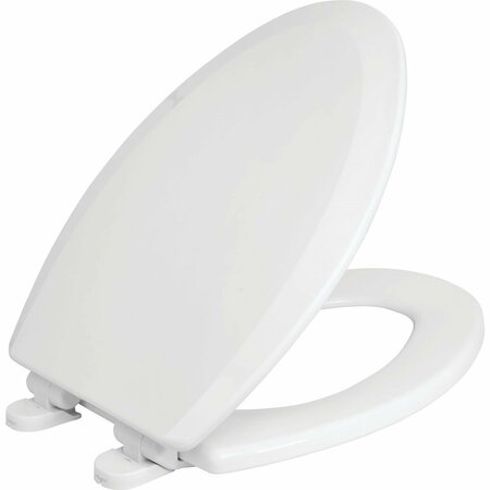 CENTOCO Elongated Closed Front White Wood Premium Toilet Seat with Slow Close HP900SC-001